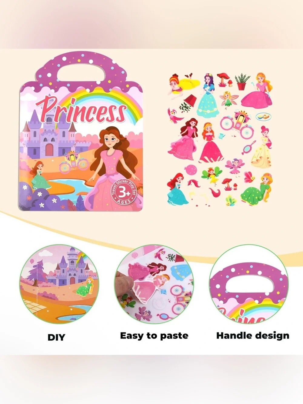 Reusable DIY Sticker Princess Book for Kids